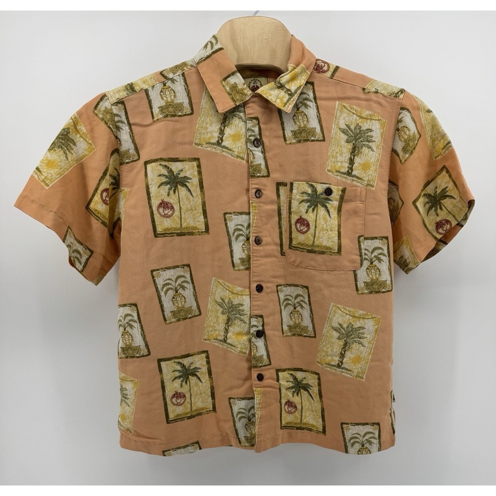 Joe Marlin Hawaiian Shirt Men's Size L Rayon Floral Tropical Beach Aloha